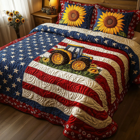 American Tractor 3-Piece Quilted Bedding Set GFTONL4765