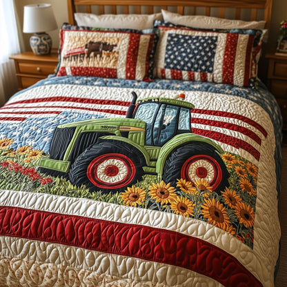 American Tractor 3-Piece Quilted Bedding Set GFTONL4766