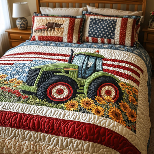 American Tractor 3-Piece Quilted Bedding Set GFTONL4766