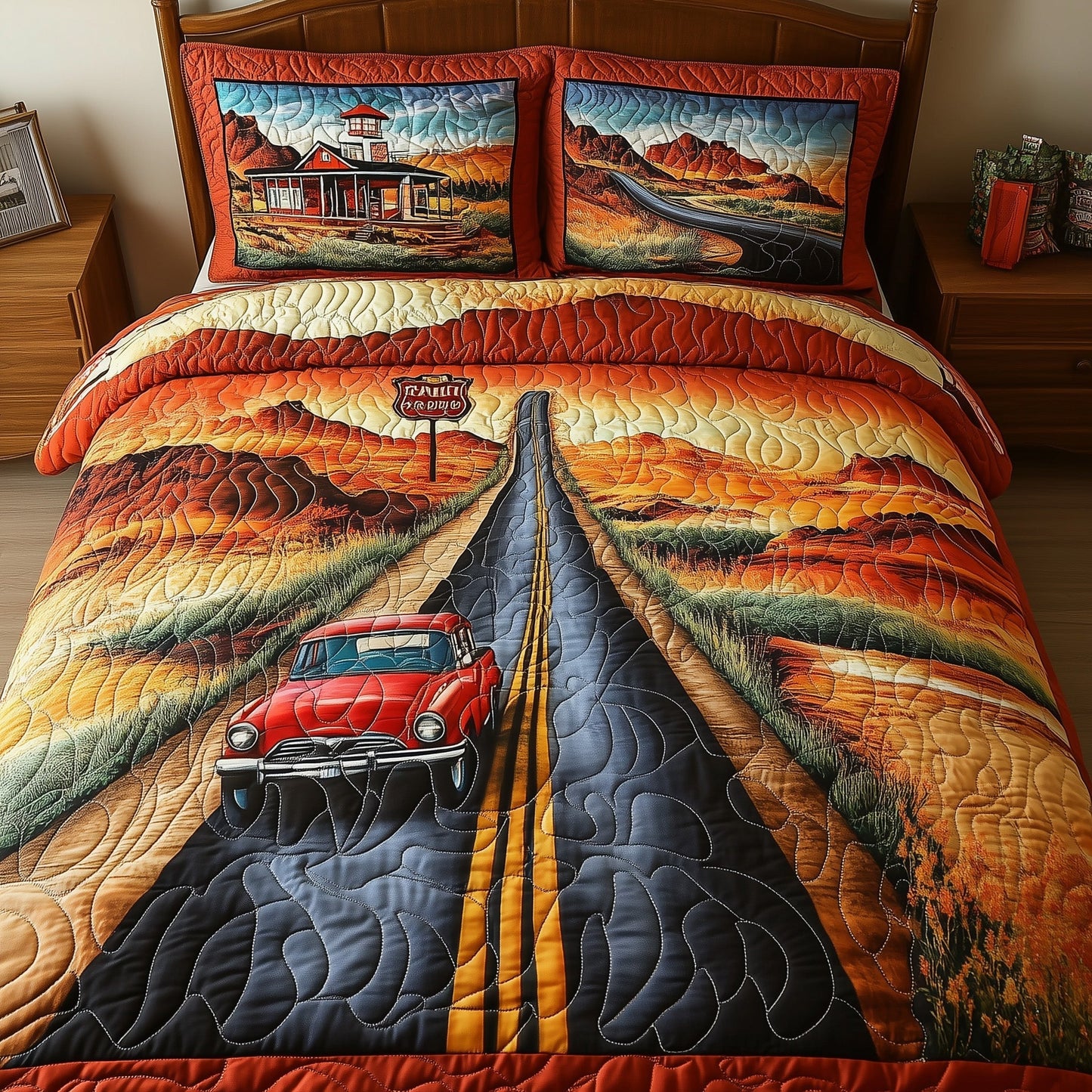 Route 66 3-Piece Quilted Bedding Set GFTONL4769