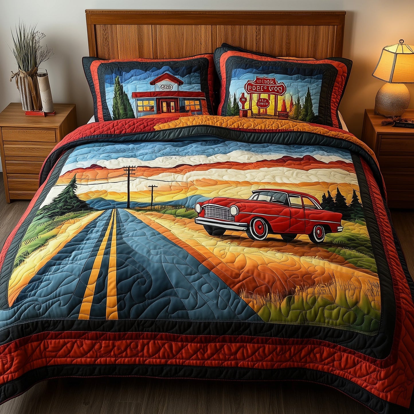 Route 66 3-Piece Quilted Bedding Set GFTONL4770