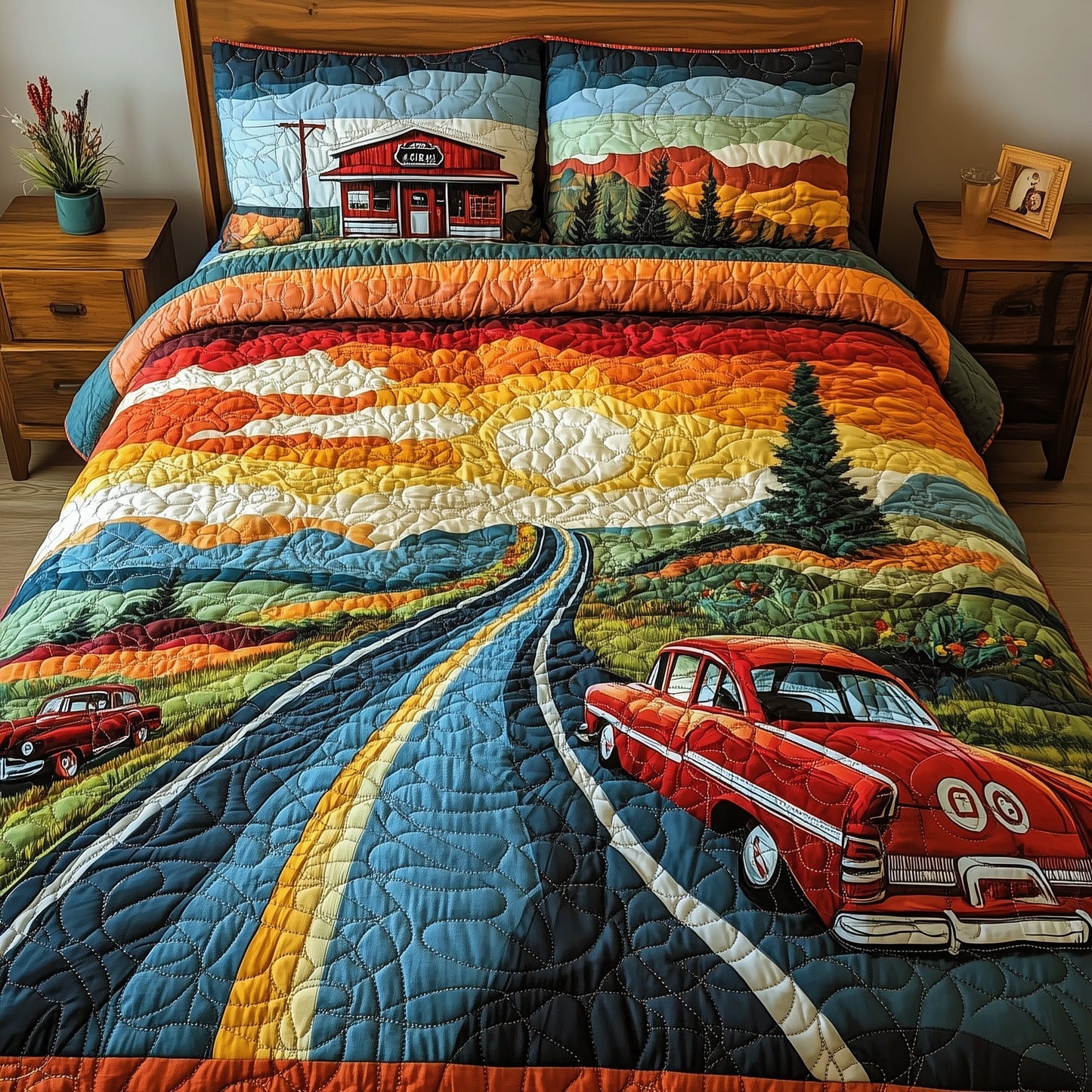Route 66 3-Piece Quilted Bedding Set GFTONL4773