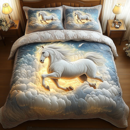 Horse In Heaven 3-Piece Quilted Bedding Set GFTONL4817