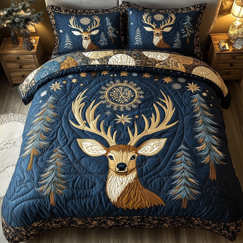 Deer Charm 3-Piece Quilted Bedding Set GFTONL4826