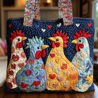 Whimsical Chicken Quilted Tote Bag GFTONL4828