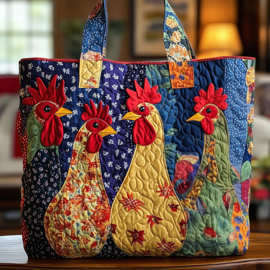 Patchwork Roosters Quilted Tote Bag GFTONL4833