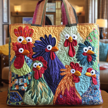 Cheerful Chicken Quilted Tote Bag GFTONL4834