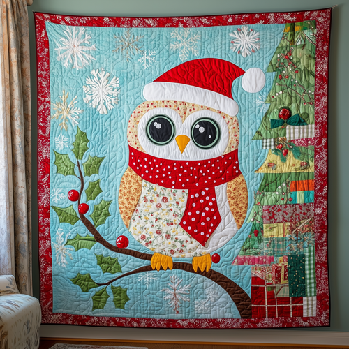 Festive Owl Quilted Blanket GFTONL483