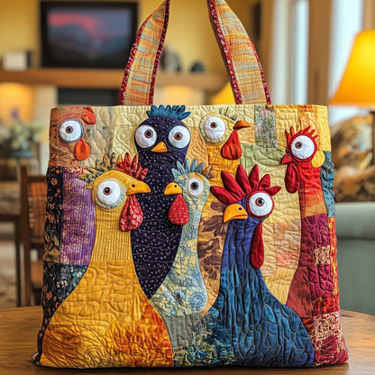 Cheerful Chicken Quilted Tote Bag GFTONL4842