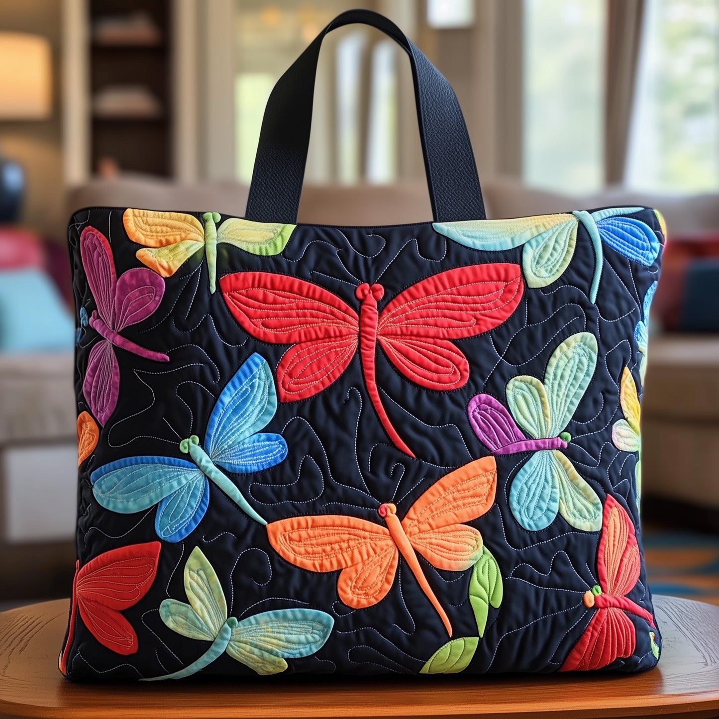Dragonfly Charm Quilted Tote Bag GFTONL4849