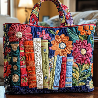 Bookish Quilted Tote Bag