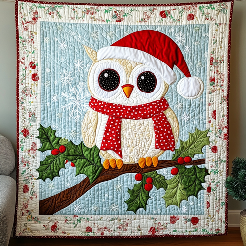 Festive Owl Quilted Blanket GFTONL486