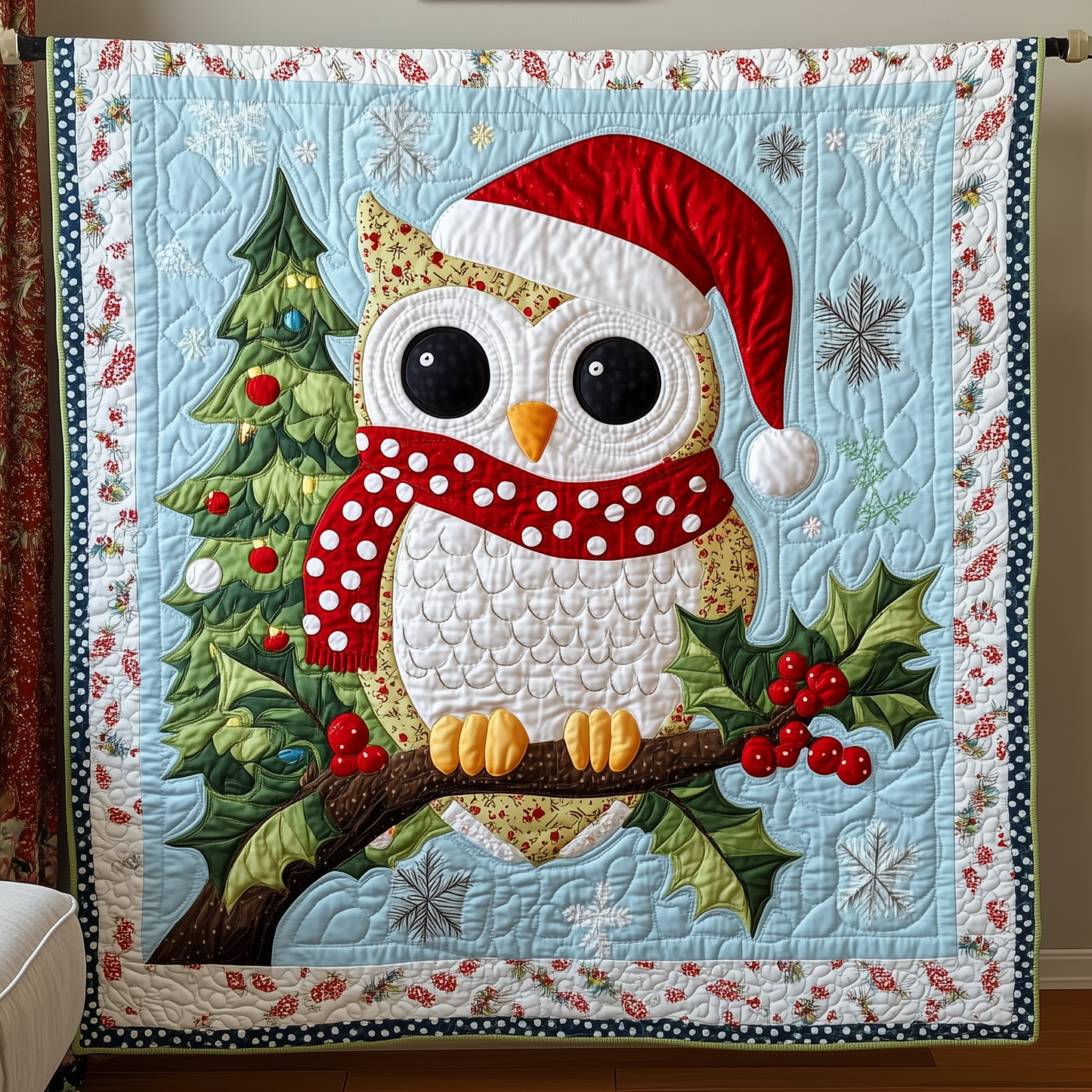 Festive Owl Quilted Blanket GFTONL488