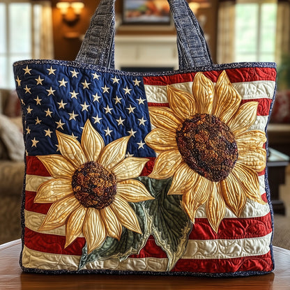 Patriotic Sunflower Quilted Tote Bag GFTONL4903