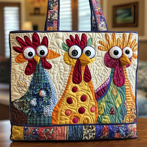 Joyful Roosters Quilted Tote Bag GFTONL4920