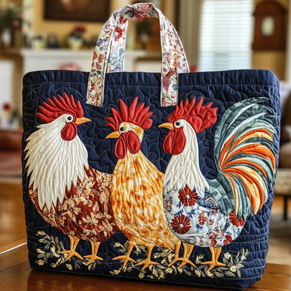 Whimsical Roosters Quilted Tote Bag GFTONL4924