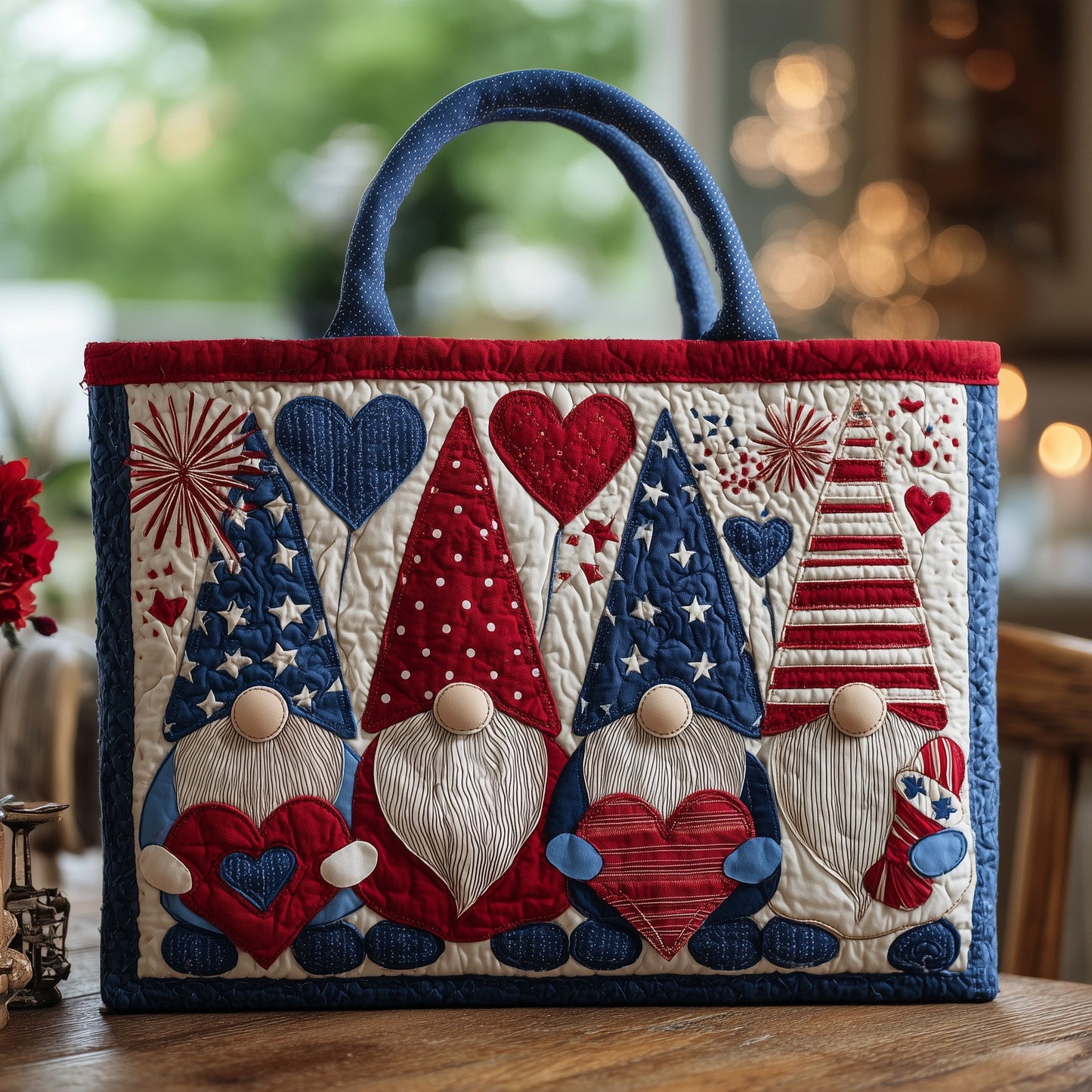 Patriotic Gnomes Quilted Tote Bag GFTONL4932