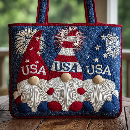 USA Patriot Gnome Quilted Tote Bag GFTONL4936