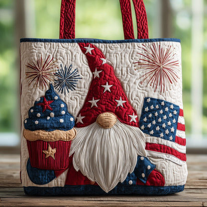 Patriotic Gnome Quilted Tote Bag GFTONL4939