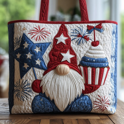 Patriot Cupcake Gnome Quilted Tote Bag GFTONL4941