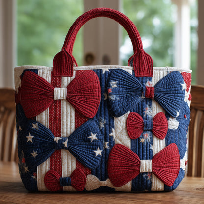 American Pride Bow Quilted Tote Bag GFTONL4948