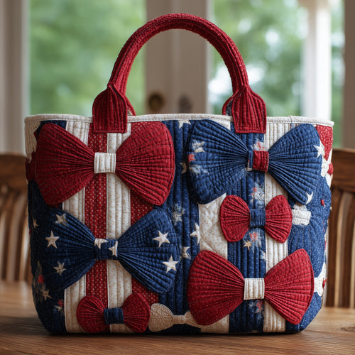 American Pride Bow Quilted Tote Bag GFTONL4948