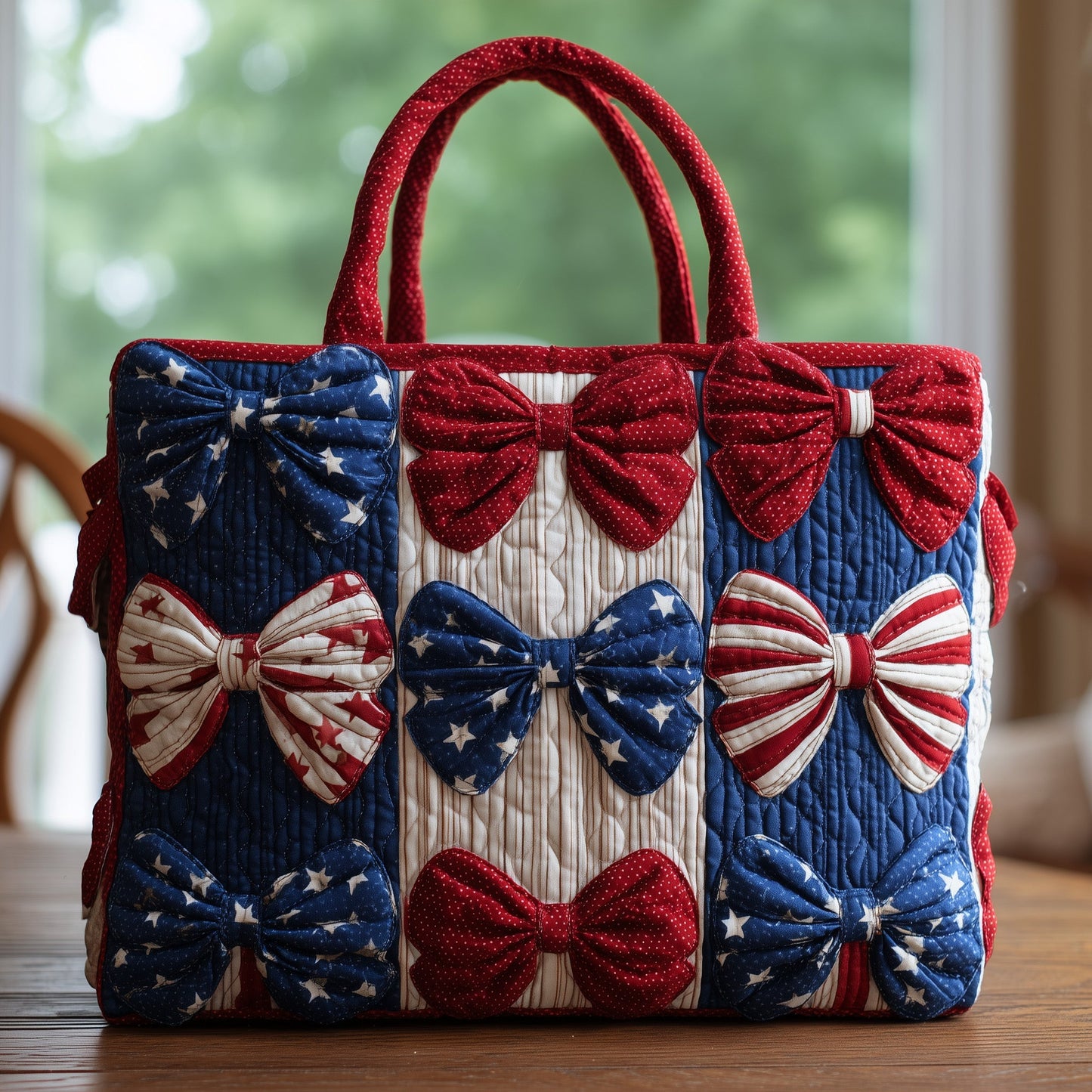 American Pride Bow Quilted Tote Bag GFTONL4949