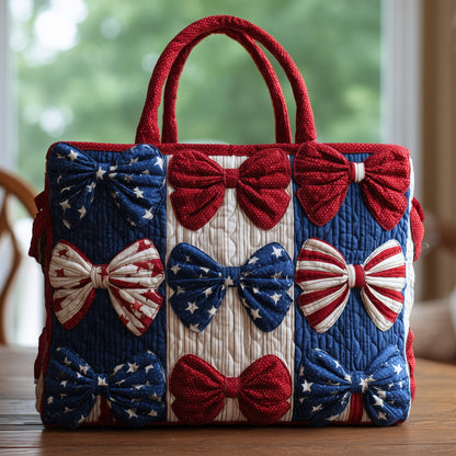 American Pride Bow Quilted Tote Bag GFTONL4949