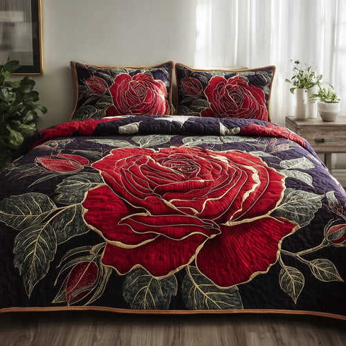 Vintage Rose 3-Piece Quilted Bedding Set GFTONL4959