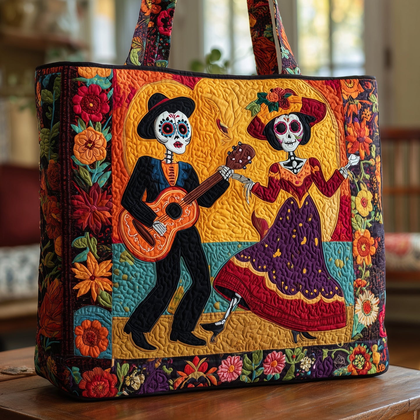 Day Of The Dead Quilted Tote Bag GFTONL5051
