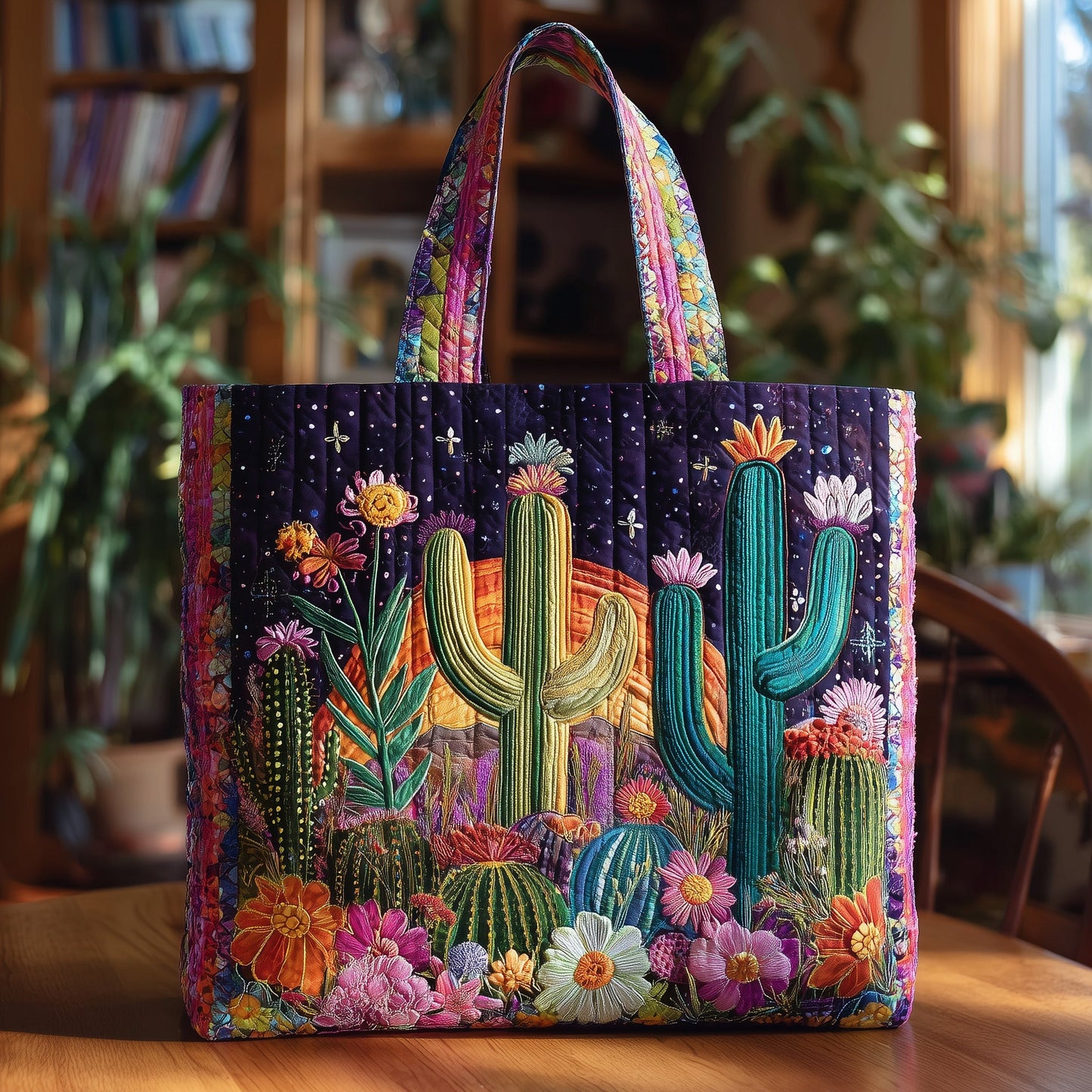 Midnight Cactus Quilted Tote Bag GFTONL5059