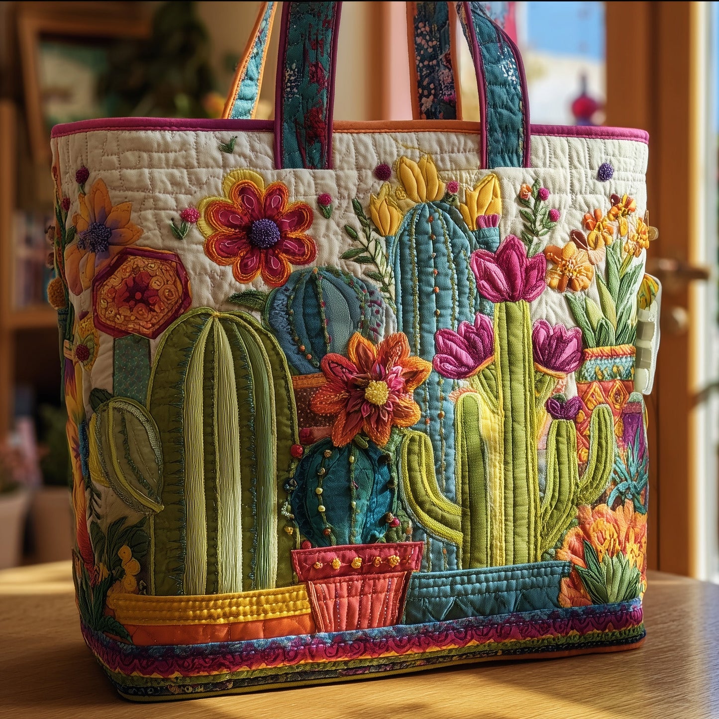 Catus Charm Quilted Tote Bag GFTONL5068