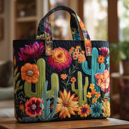 Midnight Cactus Quilted Tote Bag GFTONL5069