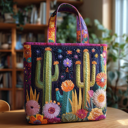 Midnight Cactus Quilted Tote Bag GFTONL5076