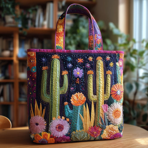 Midnight Cactus Quilted Tote Bag GFTONL5076
