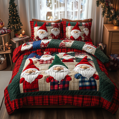 Jolly Gnomes 3-Piece Quilted Bedding Set GFTONL508