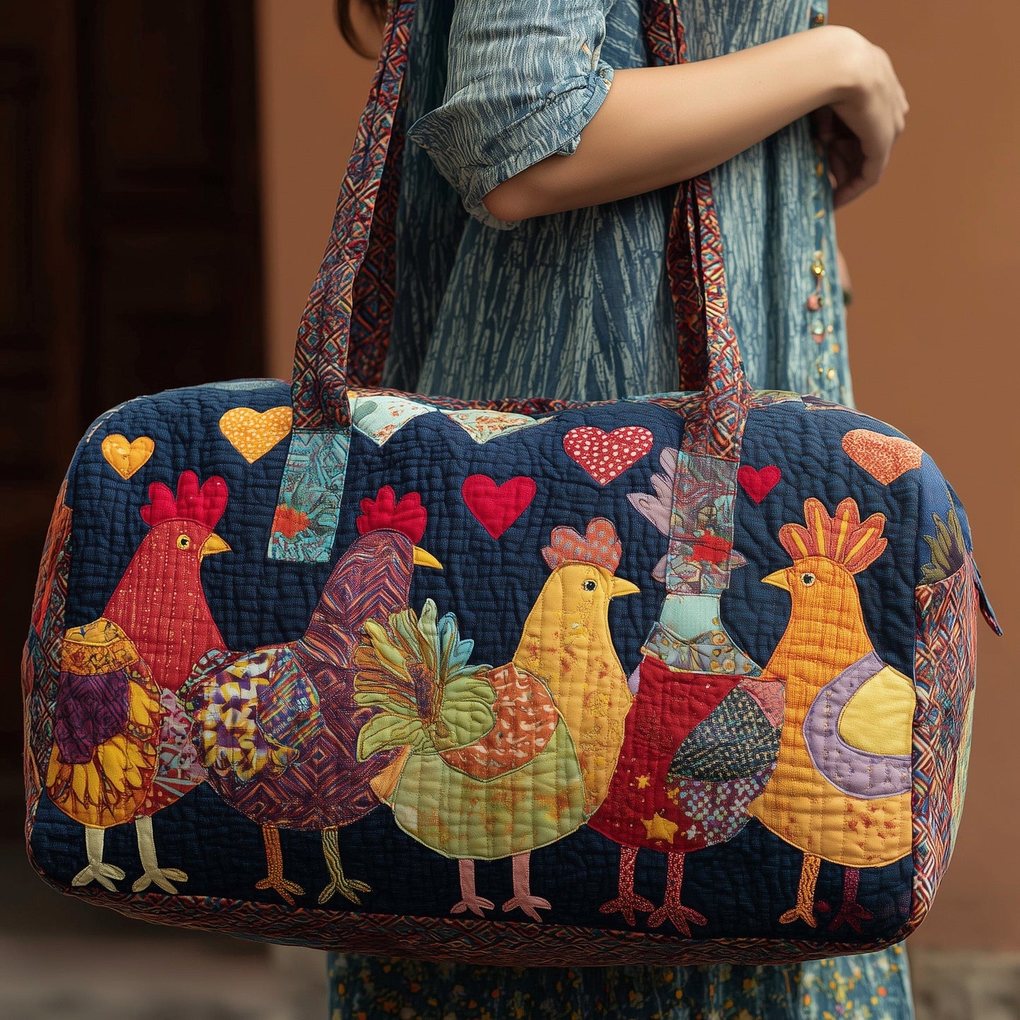 Happy Farm Chicken Quilted Duffle Bag GFTONL5093