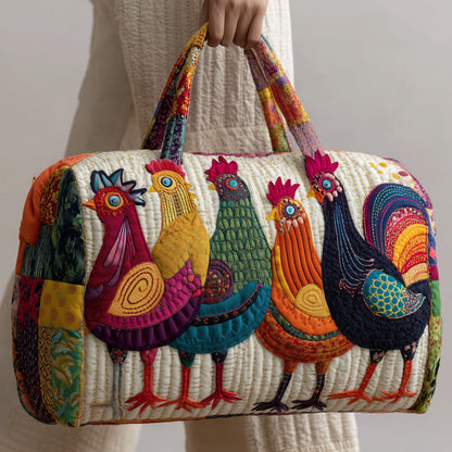 Whimsical Roosters Quilted Duffle Bag GFTONL5098