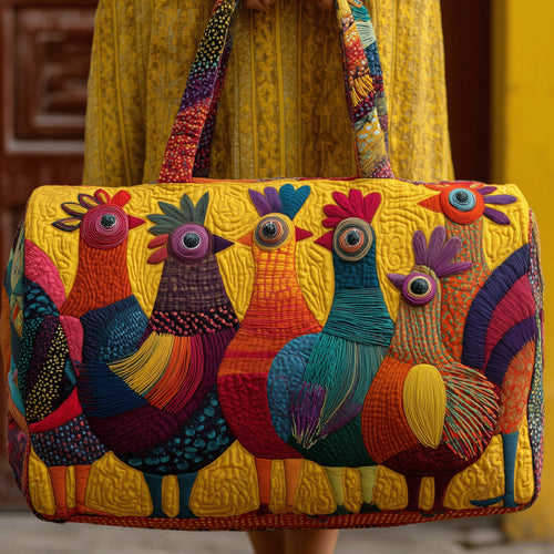 Whimsical Roosters Quilted Duffle Bag GFTONL5099