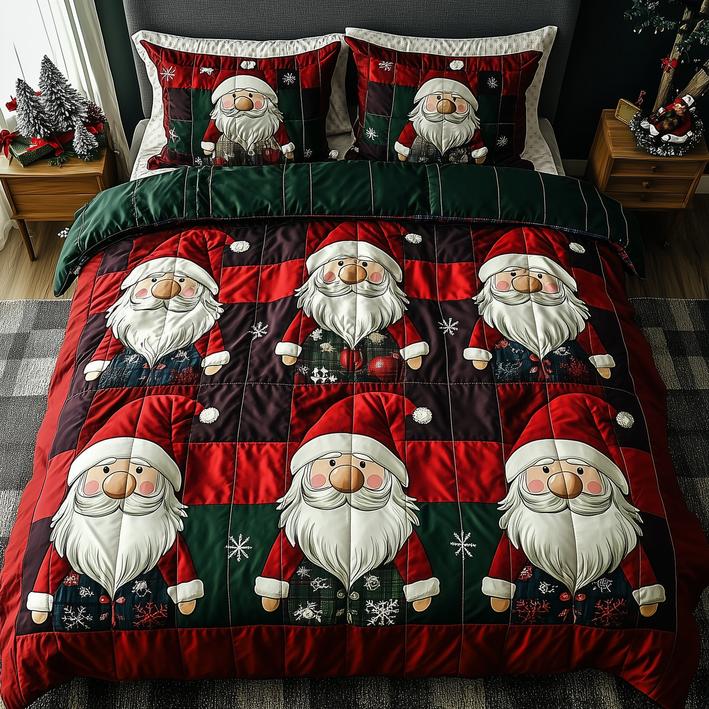 Jolly Gnomes 3-Piece Quilted Bedding Set GFTONL509