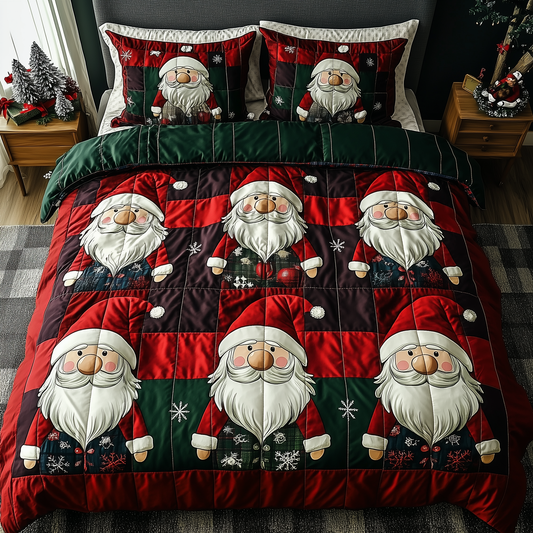 Jolly Gnomes 3-Piece Quilted Bedding Set GFTONL509