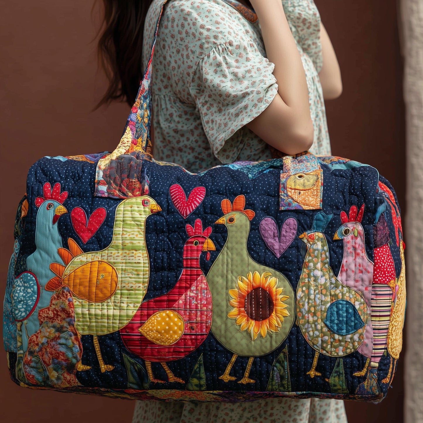 Happy Farm Chicken Quilted Duffle Bag GFTONL5100