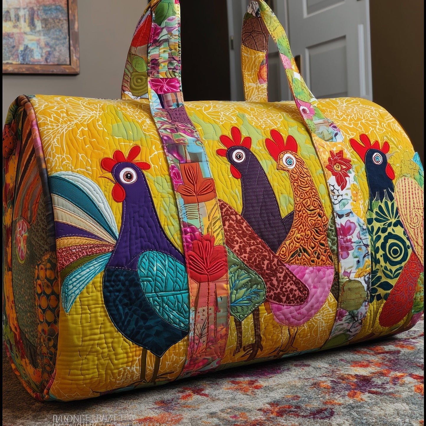 Sunshine Chicken Quilted Duffle Bag GFTONL5101