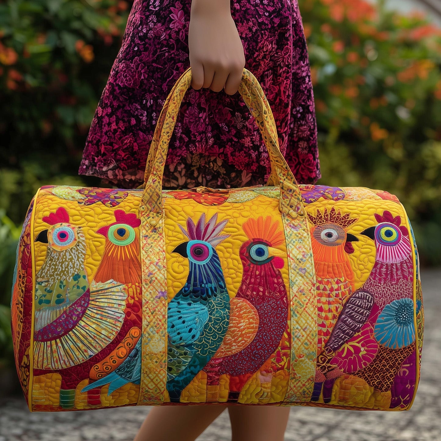 Sunshine Chicken Quilted Duffle Bag GFTONL5102