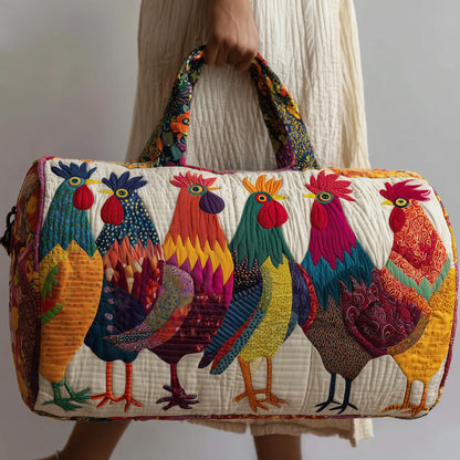 Whimsical Roosters Quilted Duffle Bag GFTONL5108