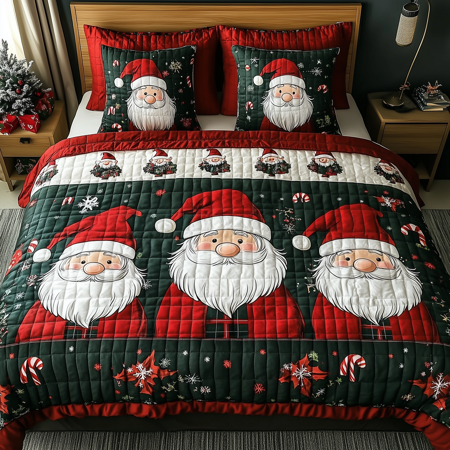 Jolly Gnomes 3-Piece Quilted Bedding Set GFTONL510