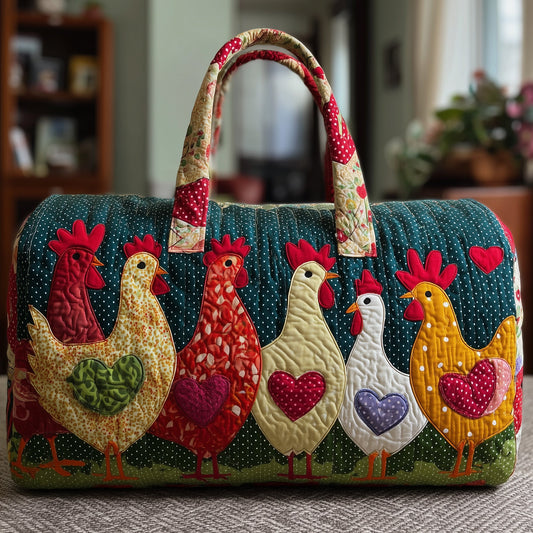 Cheerful Chicken Quilted Duffle Bag GFTONL5113