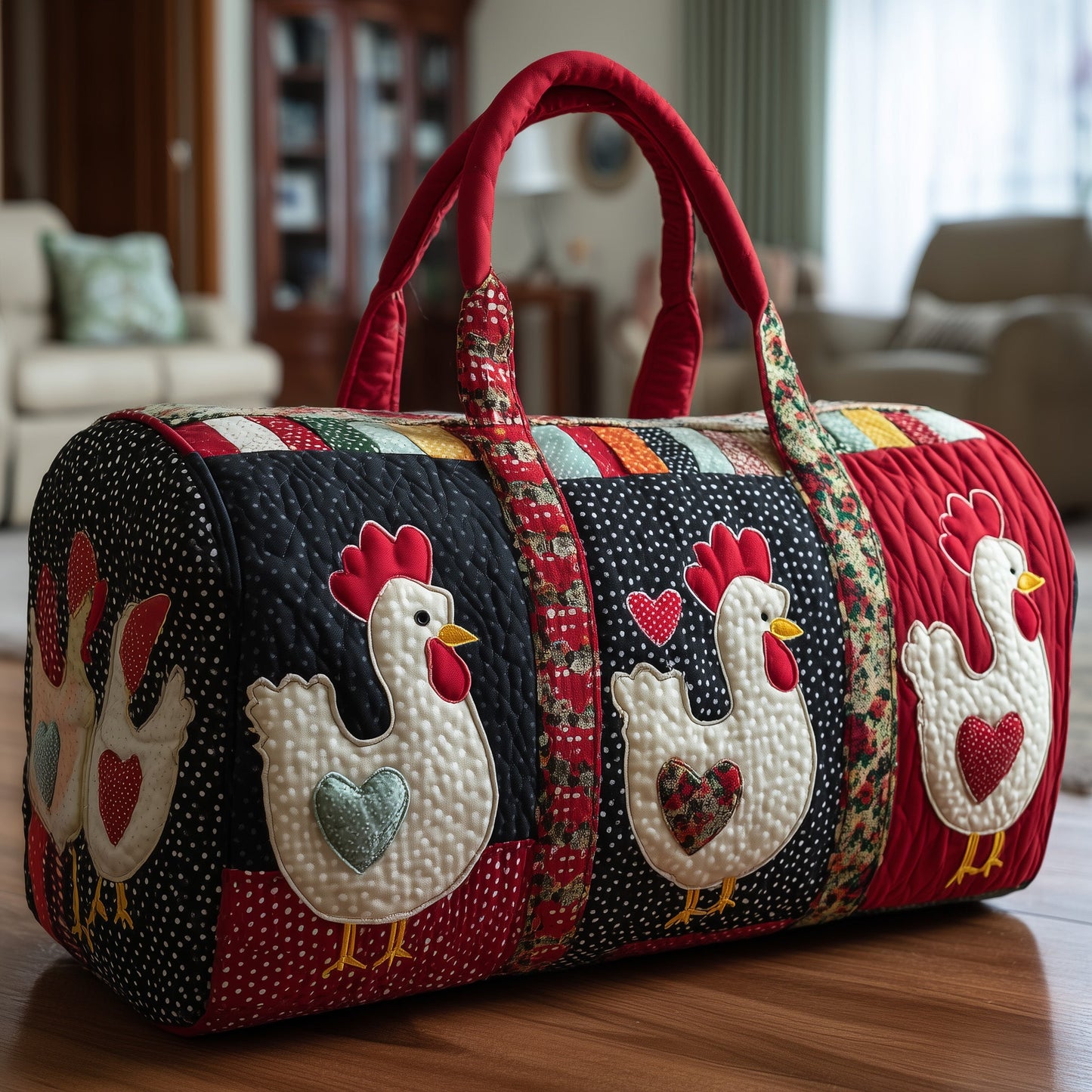 Funky Chicken Quilted Duffle Bag GFTONL5116