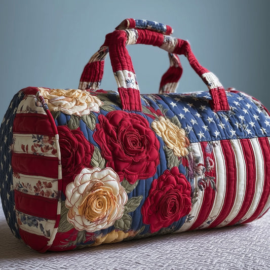 Patriotic Roses Quilted Duffle Bag GFTONL5122