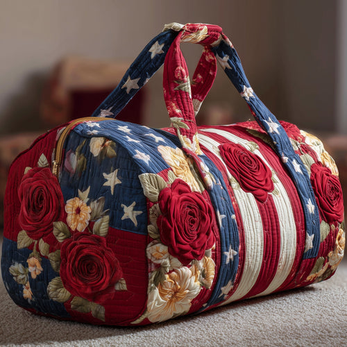 Patriotic Roses Quilted Duffle Bag GFTONL5123